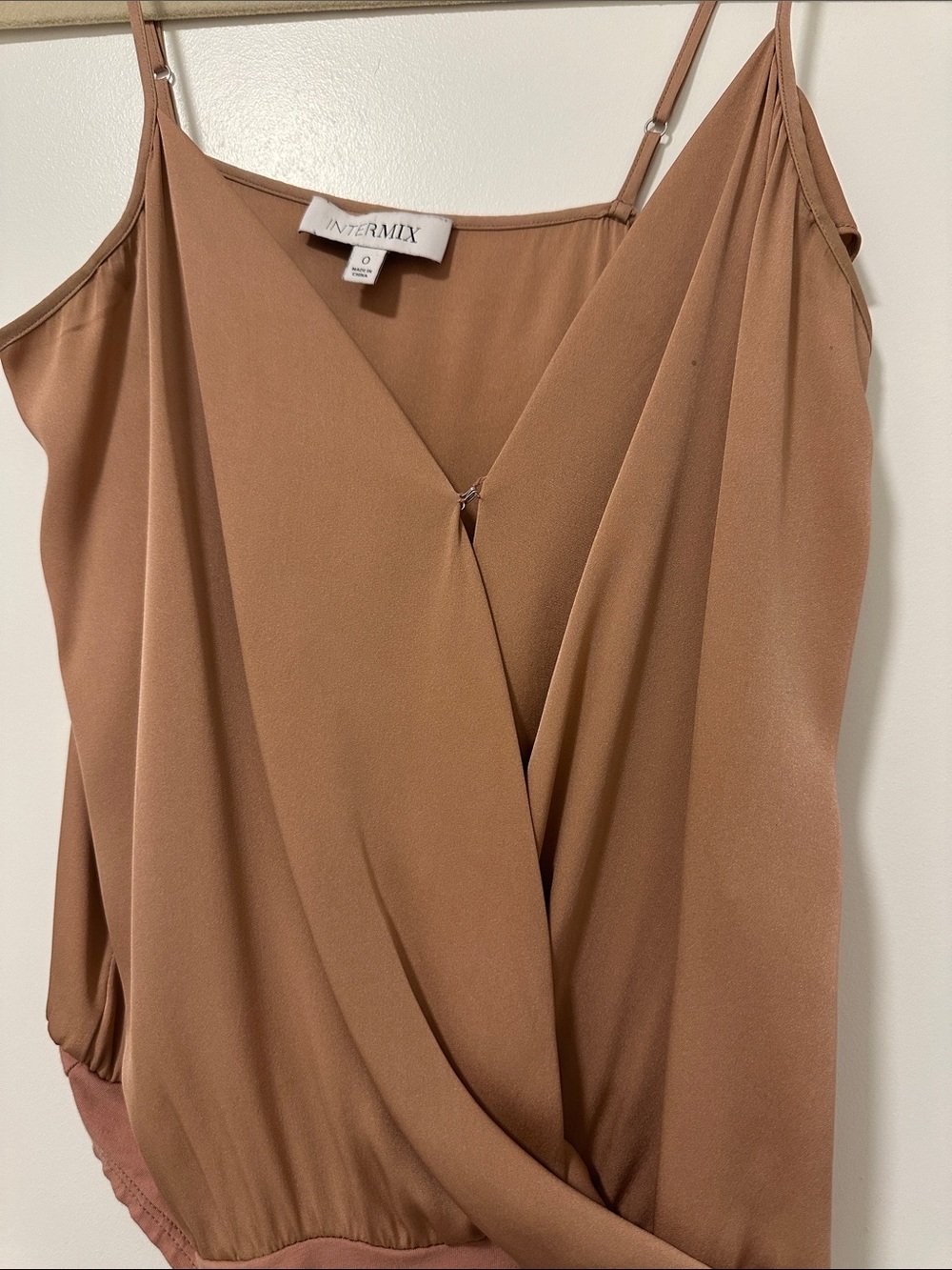 INTERMIX Mauve-Brown Twist Front Bodysuit - Picture 3 of 4